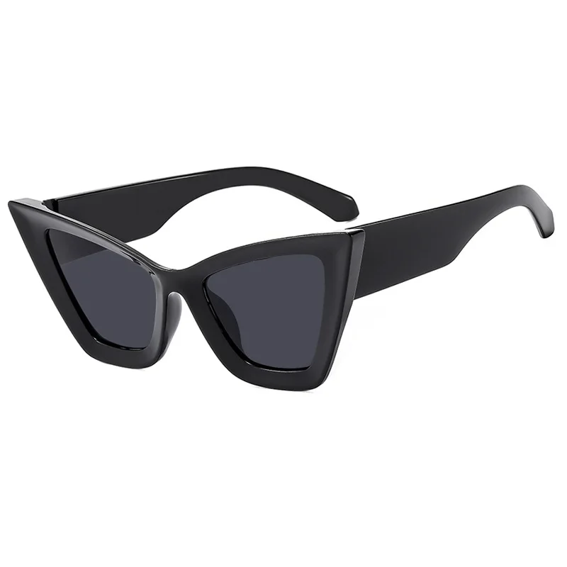 

Cat Eye Sunglasses Woman Fashion Big Frame Cat Sun Glasses Female Retro Shades UV400 Black White Color Oculos De Sol With Box