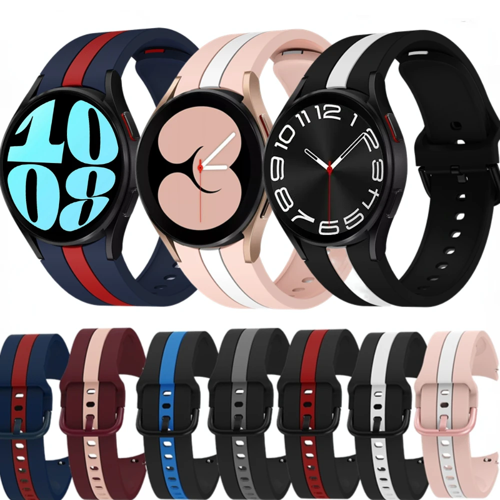 Two-color Silicone Strap For Samsung Galaxy Watch 6/5/4 44mm 40mm/Pro 45mm/Classic 46mm 42mm 47mm 43mm No-Gap Bracelet Wristband
Two-color Silicone Strap For Samsung Galaxy Watch 6/5/4 44mm 40mm/Pro 45mm/Classic 46mm 42mm 47mm 43mm No-Gap Bracelet Wristband