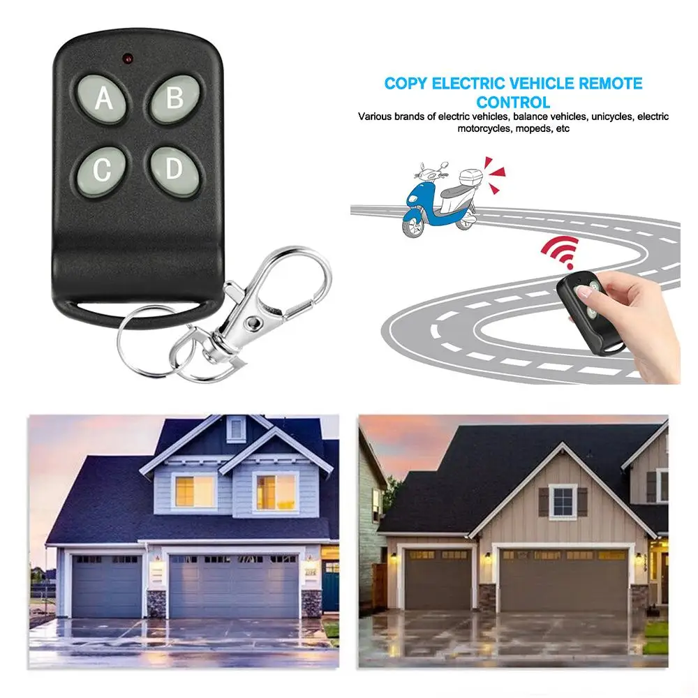 

Universal 433MHz Remote Control Garage Door Opener Key Duplicator RF Copy Remote Clone Door Remote Electric Wireless H1D6