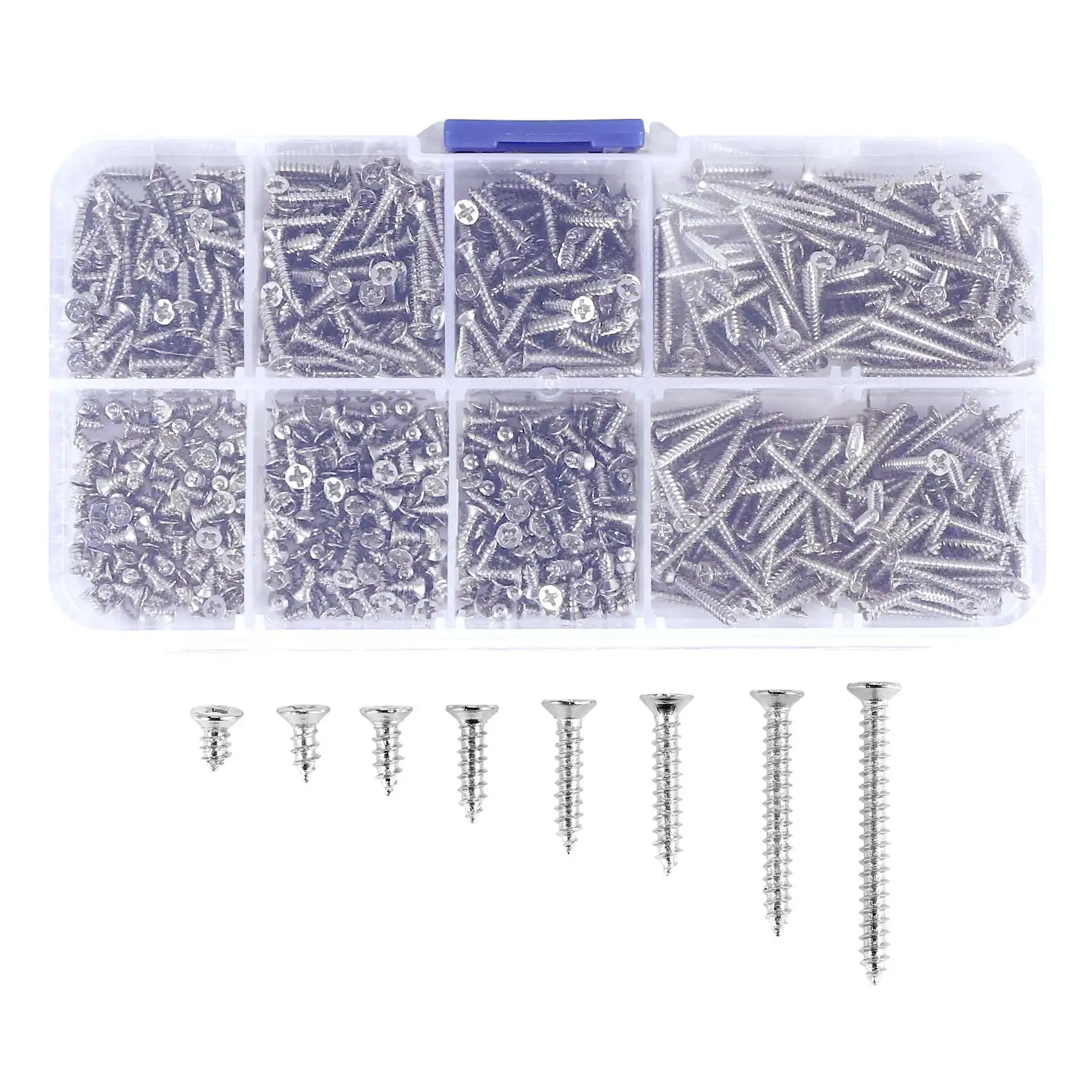 800Pcs Stainless Steel Self Tapping Screw Assortment Kit Lock Nut Wood Thread Nail Screw Sets M2
800Pcs Stainless Steel Self Tapping Screw Assortment Kit Lock Nut Wood Thread Nail Screw Sets M2