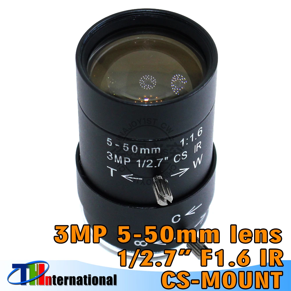 

3MP 5-50mm 1/2.7" CS CCTV Industrial Lens IR F1.6 Manual Zoom Manual Iris CS MOUNT for IP CCTV CCD Camera BOX USB CAMERA