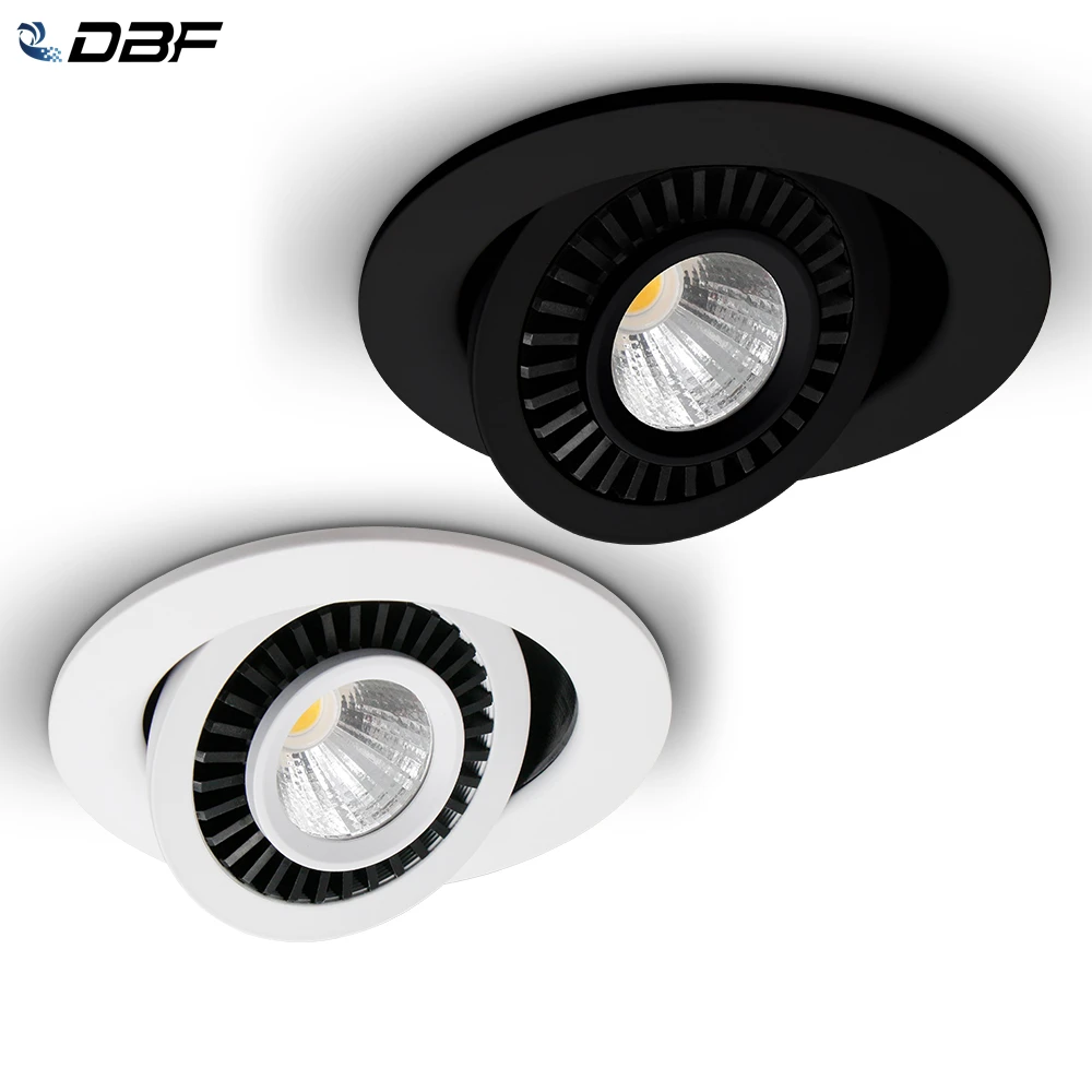 

LED Downlight Recessed 360° Rotatable Ceiling Lamp 5W 7W 10W 12W 15W 18W COB Dimmable Round Black/White LED Ceiling Spot Lights