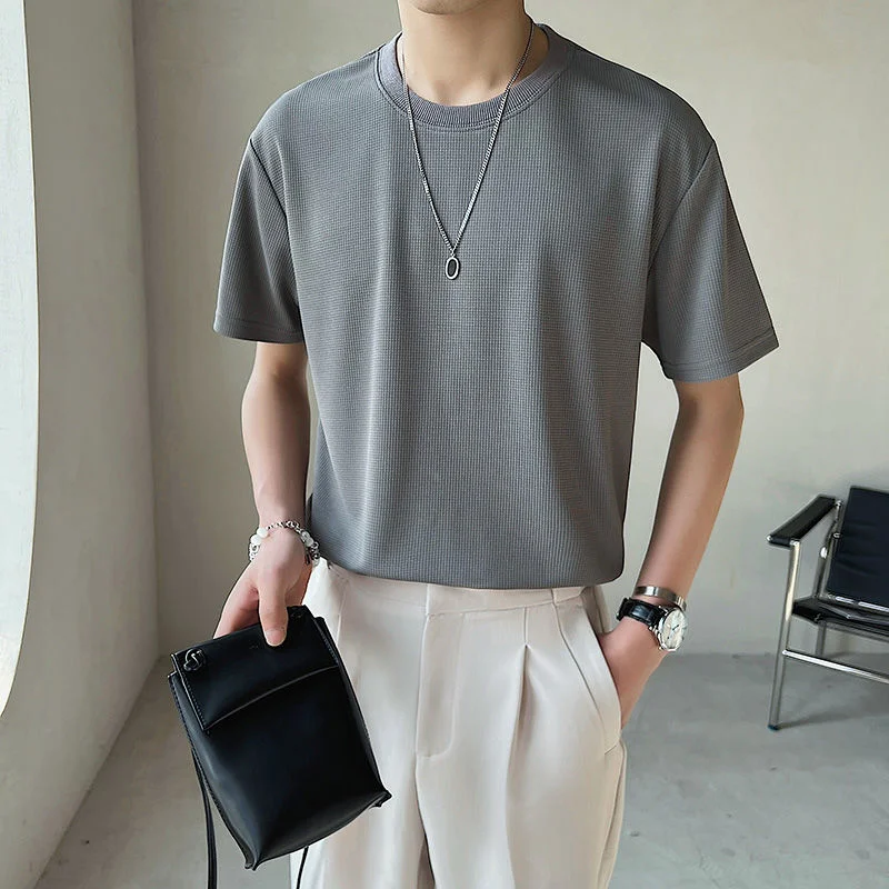 2022 Summer Men's High-grade Fabric Solid Color Tshirts Short Sleeve 8 Color British Style T-shirt Clothes Round Neck T Shirts
2022 Summer Men's High-grade Fabric Solid Color Tshirts Short Sleeve 8 Color British Style T-shirt Clothes Round Neck T Shirts