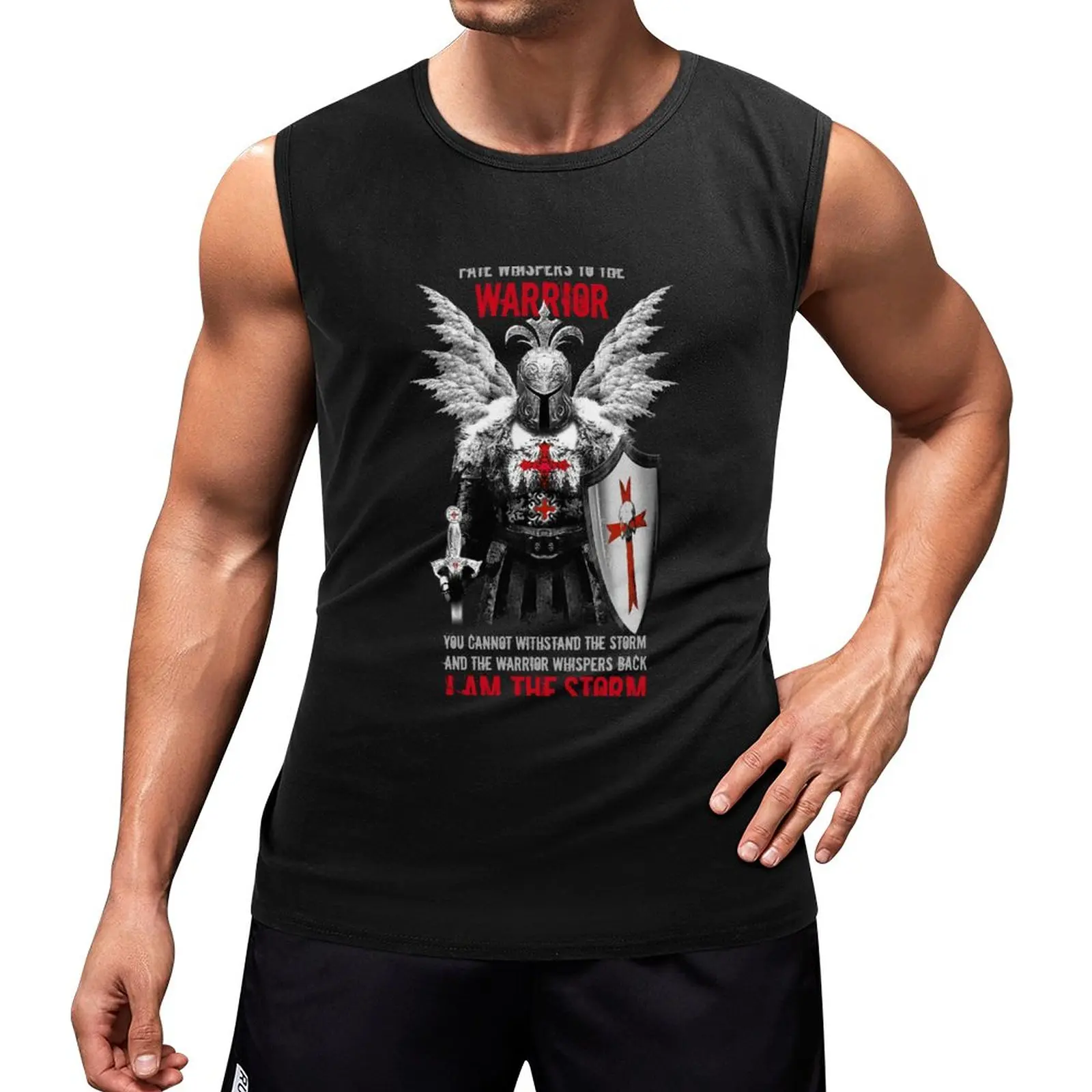 

New Knights Templar Warrior Tank Top gym accessories man Gym wear muscle t-shirt man vest