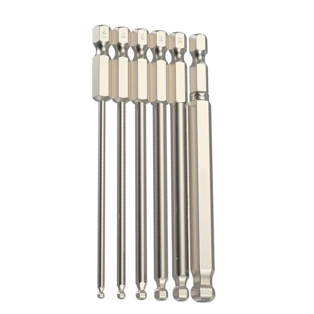 6PCS Magnetic Ball End Screwdriver Bit 100mm Long Metric Hexagon Socket Screwdriver Bit Hand Tools Magnetic Driver H2.5-H8
6PCS Magnetic Ball End Screwdriver Bit 100mm Long Metric Hexagon Socket Screwdriver Bit Hand Tools Magnetic Driver H2.5-H8