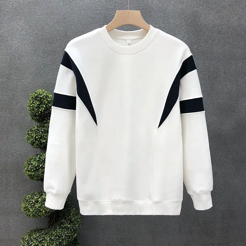 

2023 Autumn and Winter Men's Versatile Casual Sweater Round Neck Pullover Long Sleeve Panel Comfortable Versatile Top