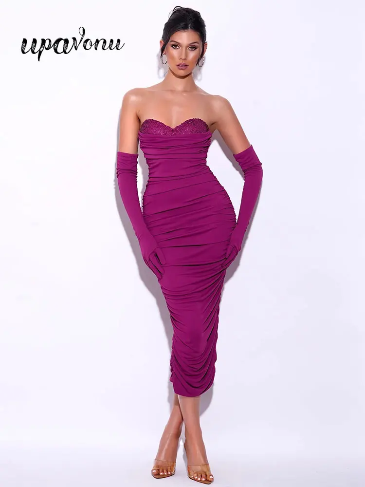 Free Shipping Sexy Purple Satin Dress Women's Off Shoulder Glove Design Bodycon Draped Off Back Midi Dress Evening Party Vestido
Free Shipping Sexy Purple Satin Dress Women's Off Shoulder Glove Design Bodycon Draped Off Back Midi Dress Evening Party Vestido