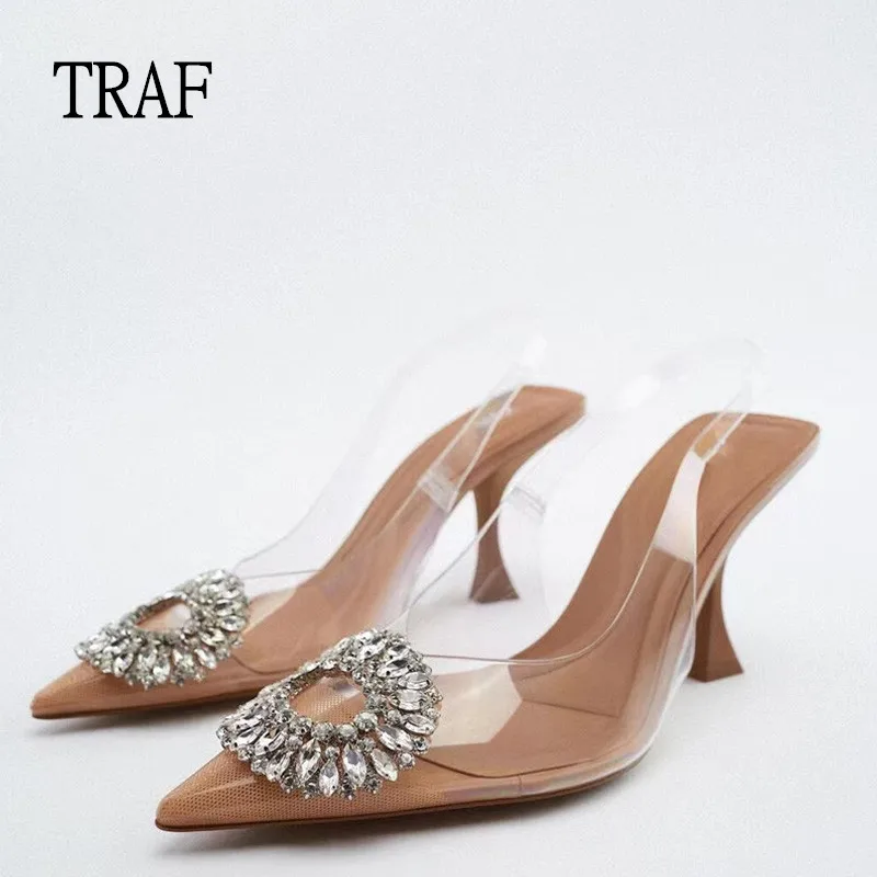 TRAF Women Pumps 2023 Summer Fashion Rhinestone Transparent High Heels Sexy Muller Heeled Luxury Brand Female Elegant Sandals
TRAF Women Pumps 2023 Summer Fashion Rhinestone Transparent High Heels Sexy Muller Heeled Luxury Brand Female Elegant Sandals