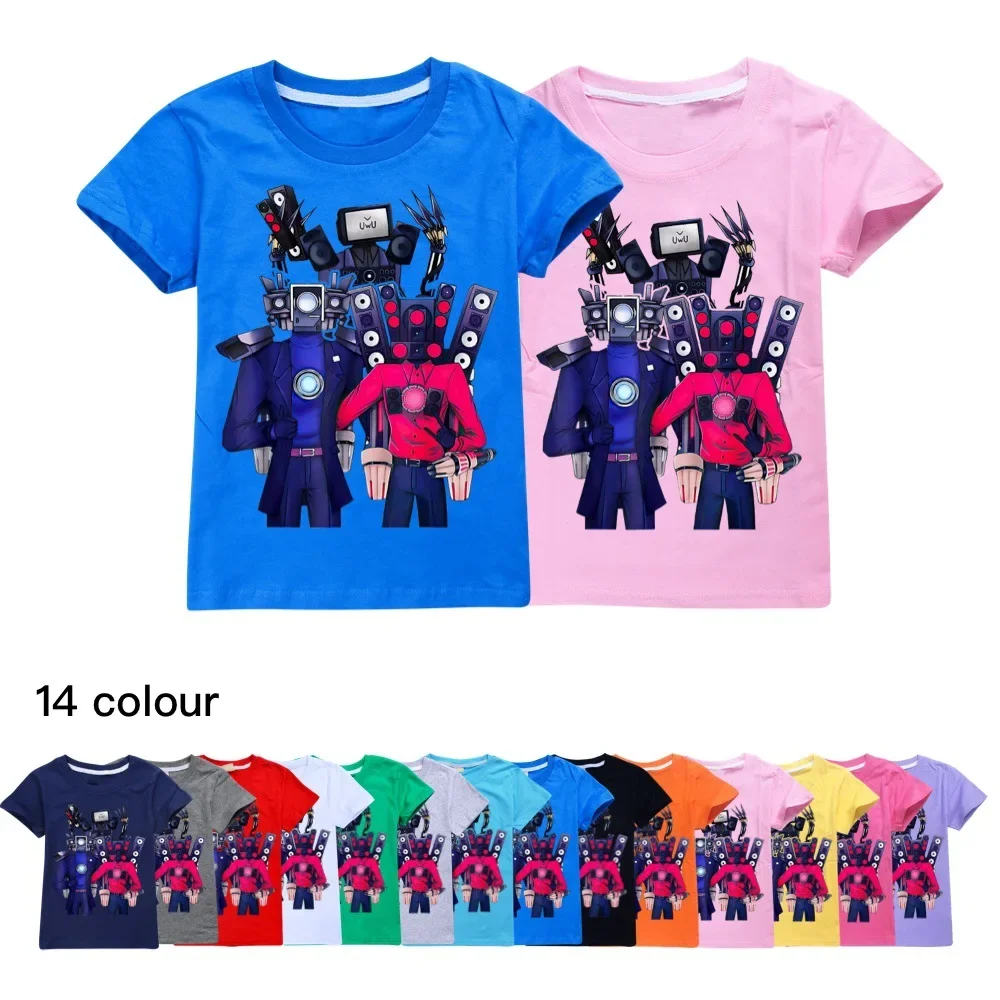 

Skibidi Toilet T Shirt Kids Cartoon Speakerman Tshirt Junior Boys Clothing Girls 2024 Summer T-shirt Children Short Sleeve Tops