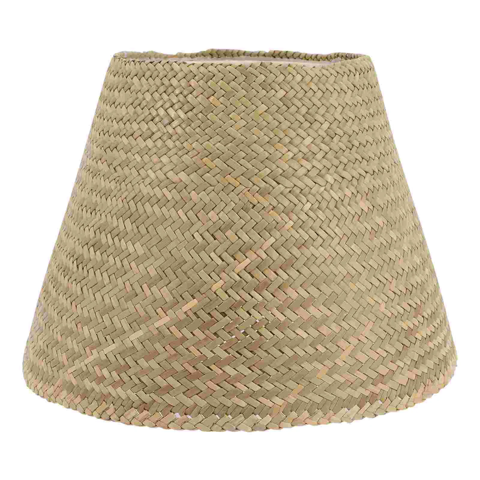 

Rattan Lampshade Vintage Hand Woven Wall Light Rustic Hanging Chandelier Shade for Bar Cafe Living Room