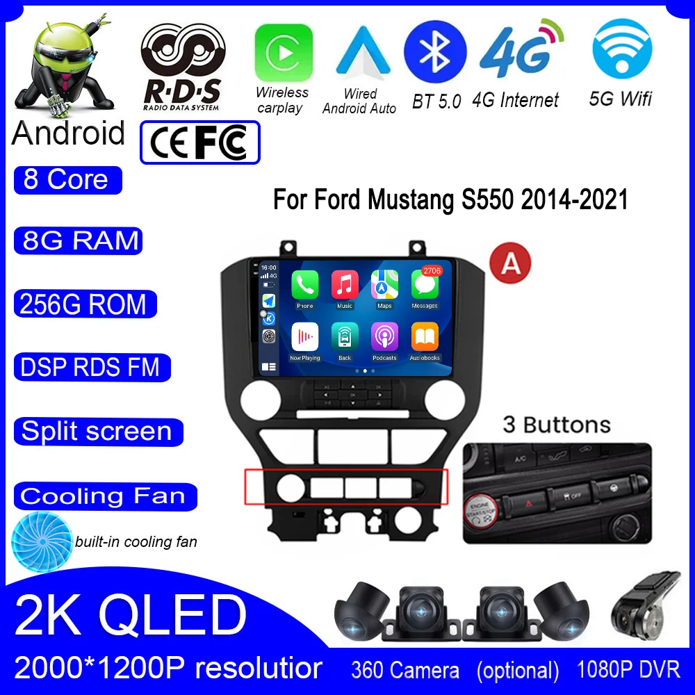 9" Android 13 For Ford Mustang S550 2014-2021 Car Radio Video Multimedia Carplay Navigation GPS Stereo player Autoradio
9" Android 13 For Ford Mustang S550 2014-2021 Car Radio Video Multimedia Carplay Navigation GPS Stereo player Autoradio