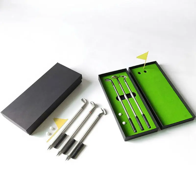 

Mini Premium Golf Putter Pen Set for Creative Writing Supplies Ballpoint Simulated Golf Course Durable Metal Beautiful Durable