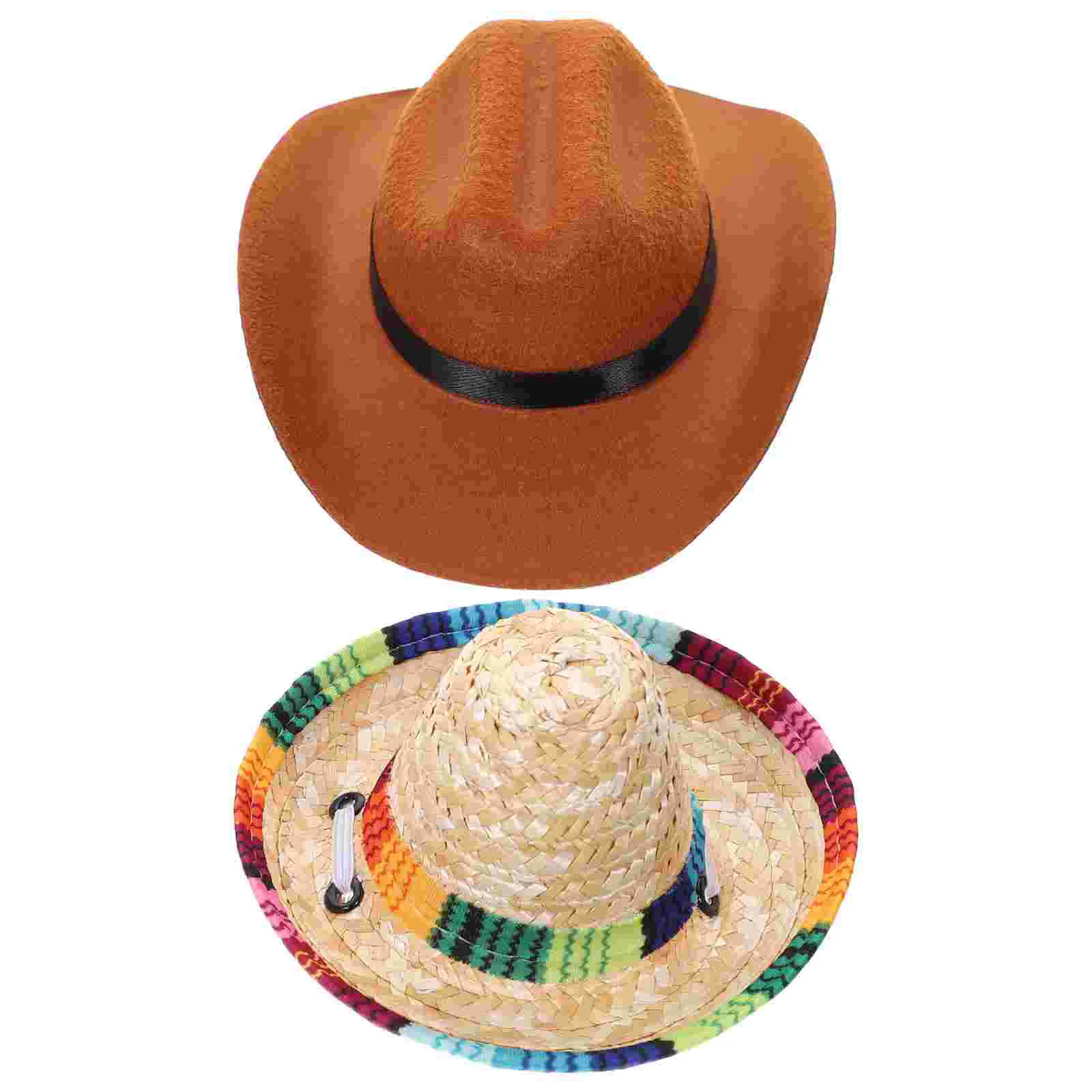 2 Pcs Pet Cowboy Hat Dressing Accessory Party Dog Headwear Summer Straw : Decorative
2 Pcs Pet Cowboy Hat Dressing Accessory Party Dog Headwear Summer Straw : Decorative
