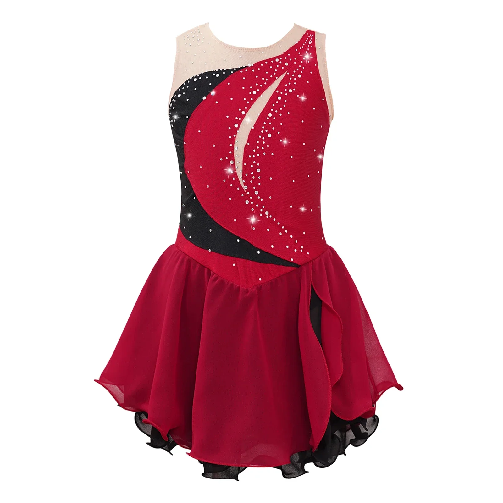 Kids Girls Figure Skating Dance Dress Sleeveless Rhinestone Ballet Tutu Gymnastics Leotards Competition Performance Dancewear
Kids Girls Figure Skating Dance Dress Sleeveless Rhinestone Ballet Tutu Gymnastics Leotards Competition Performance Dancewear