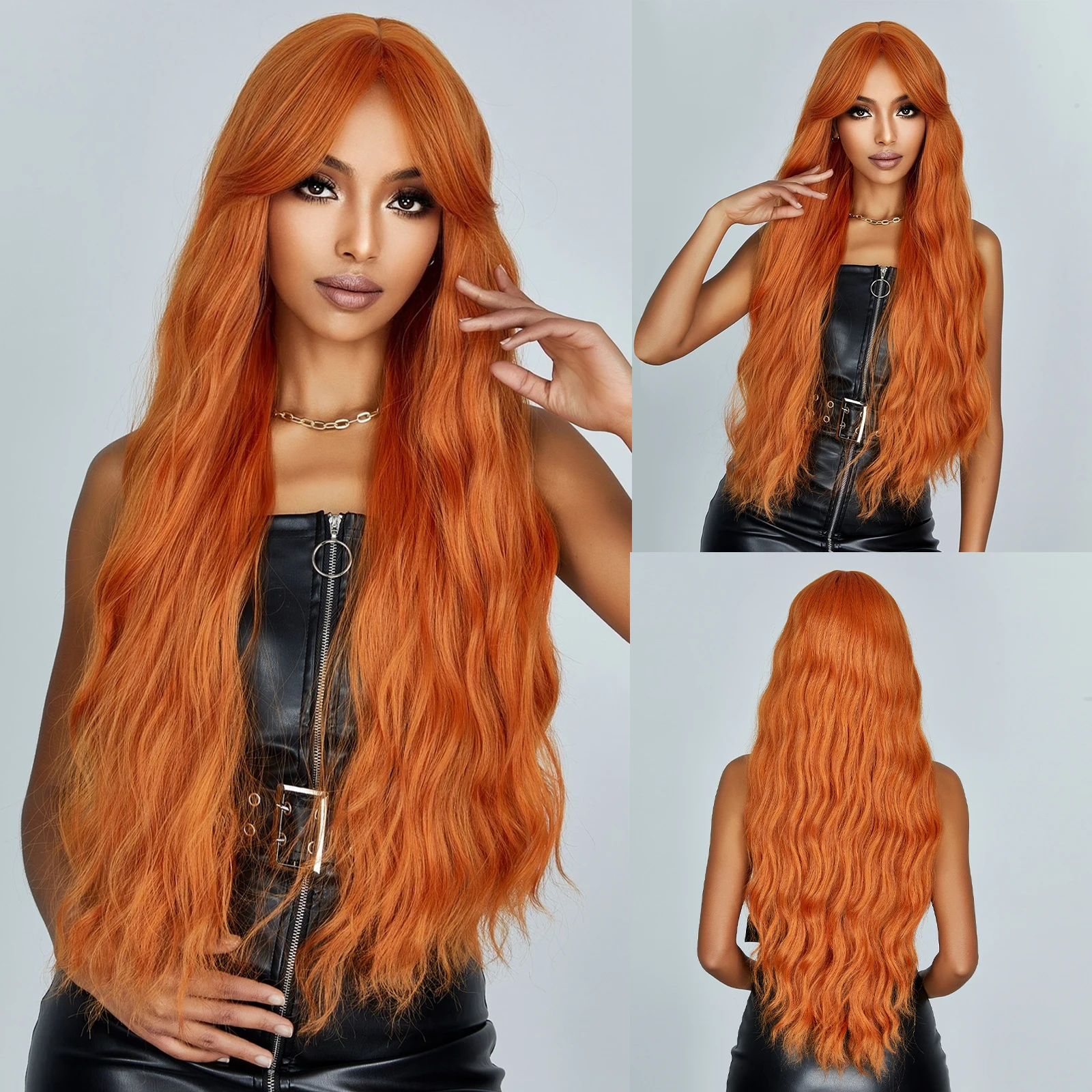 Orange Long Curly Cosplay Synthetic Wigs with Bangs Copper Ginger Wig for Black Women Colorful Fake Hair Party Heat Resistant
Orange Long Curly Cosplay Synthetic Wigs with Bangs Copper Ginger Wig for Black Women Colorful Fake Hair Party Heat Resistant
