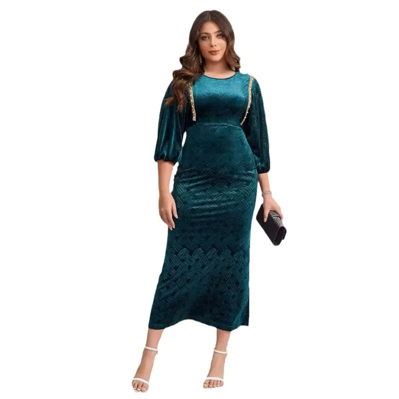 Elegant African Party Evening Dresses for Women 2024 Spring 3/4 Sleeve Velvet Long Maxi Dress Muslim Fashion Abaya Bodycon Dress
Elegant African Party Evening Dresses for Women 2024 Spring 3/4 Sleeve Velvet Long Maxi Dress Muslim Fashion Abaya Bodycon Dress