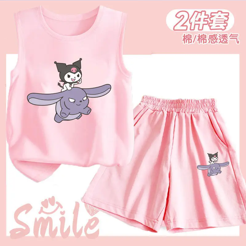 2024 Kuromi Girl Vest Five Pants Sanrio Kawaii Anime Print Sleeveless Tops Summer Sweet Cute Cartoon Babys Set Thin Gift for Kid
2024 Kuromi Girl Vest Five Pants Sanrio Kawaii Anime Print Sleeveless Tops Summer Sweet Cute Cartoon Babys Set Thin Gift for Kid