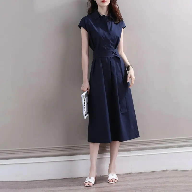 Summer Fashion New Women's POLO Neck Dress Slim Fit Commuter Tie Up Shirt A-line Skirt
Summer Fashion New Women's POLO Neck Dress Slim Fit Commuter Tie Up Shirt A-line Skirt