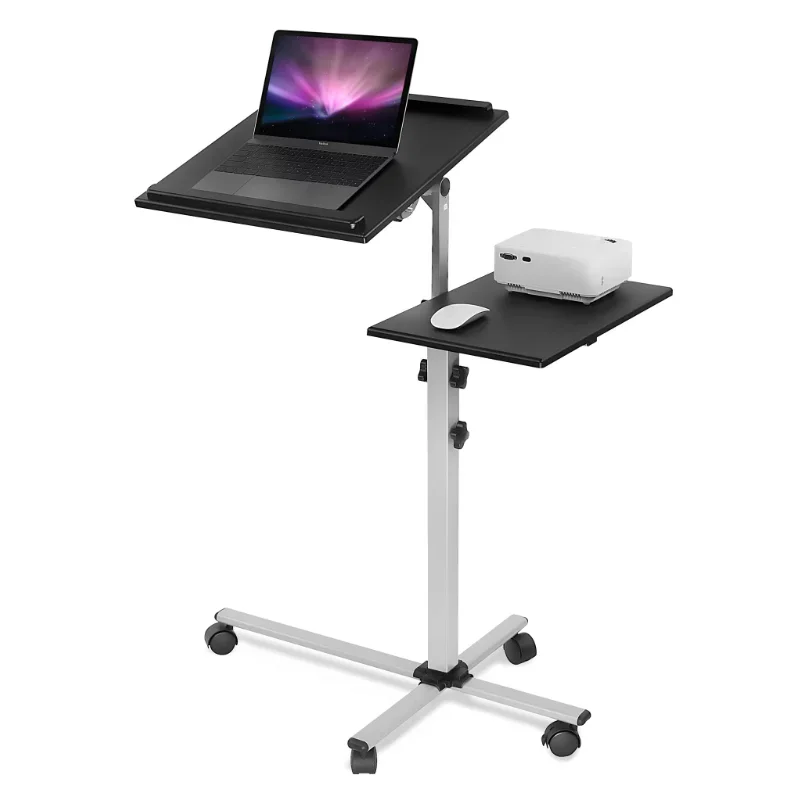 

Mount-It! Rolling Laptop Tray and Projector Cart | Height Adjustable Presentation Cart with Wheels