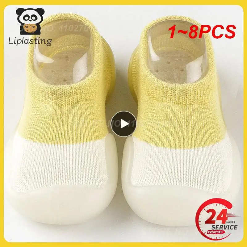 

1~8PCS Baby First Shoes Toddler Walker Infant Boys Kids Rubber Soft Sole Floor Barefoot Casual Shoes Knit Booties