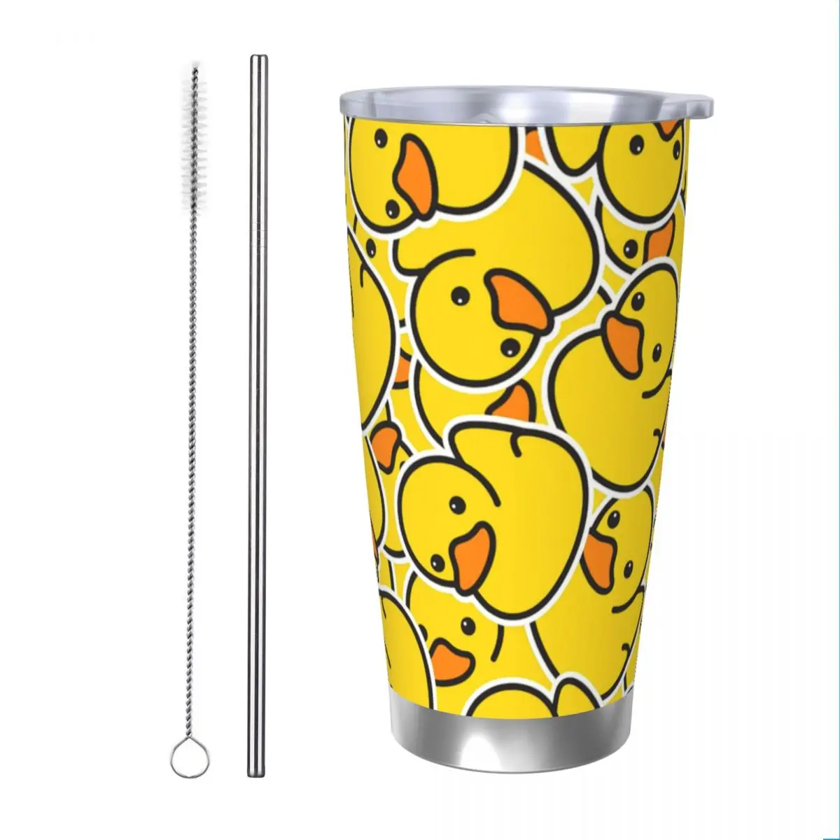 

Изолированный стакан с крышкой желтая утка Симпатичные вакуумные кофейные кружки с двойными стенками Автомобильная бутылочная чашка, 20 унций