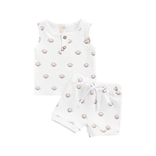 Kids Unisex Baby Clothing Summer Cotton Shorts Suit Shell Print Sleeveless Round Neck Tops Elastic Drawstring Shorts Birthday
Kids Unisex Baby Clothing Summer Cotton Shorts Suit Shell Print Sleeveless Round Neck Tops Elastic Drawstring Shorts Birthday