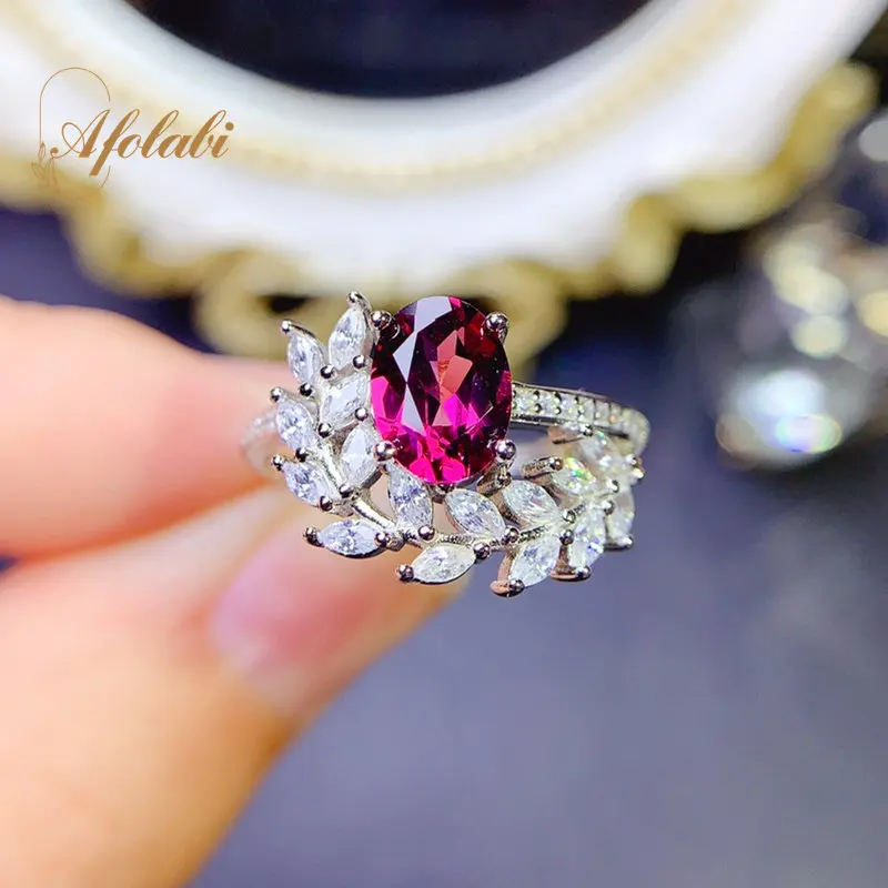 Fine Jewelry Natural Pyrope Garnet Ring for Women 925 Sterling Silver Rings Gift 6*8mm Gemstone
Fine Jewelry Natural Pyrope Garnet Ring for Women 925 Sterling Silver Rings Gift 6*8mm Gemstone