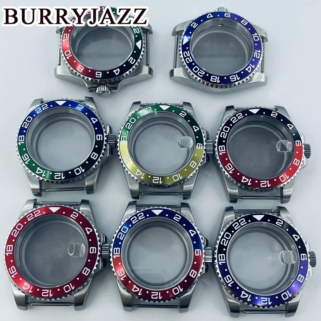 

BURRYJAZZ 40mm SUB NH35 NH36 NH34 NH38 NH70 NH72 ETA2824 PT5000 Watch Case Aluminium Bezel Sapphire Glass Stainless Steel