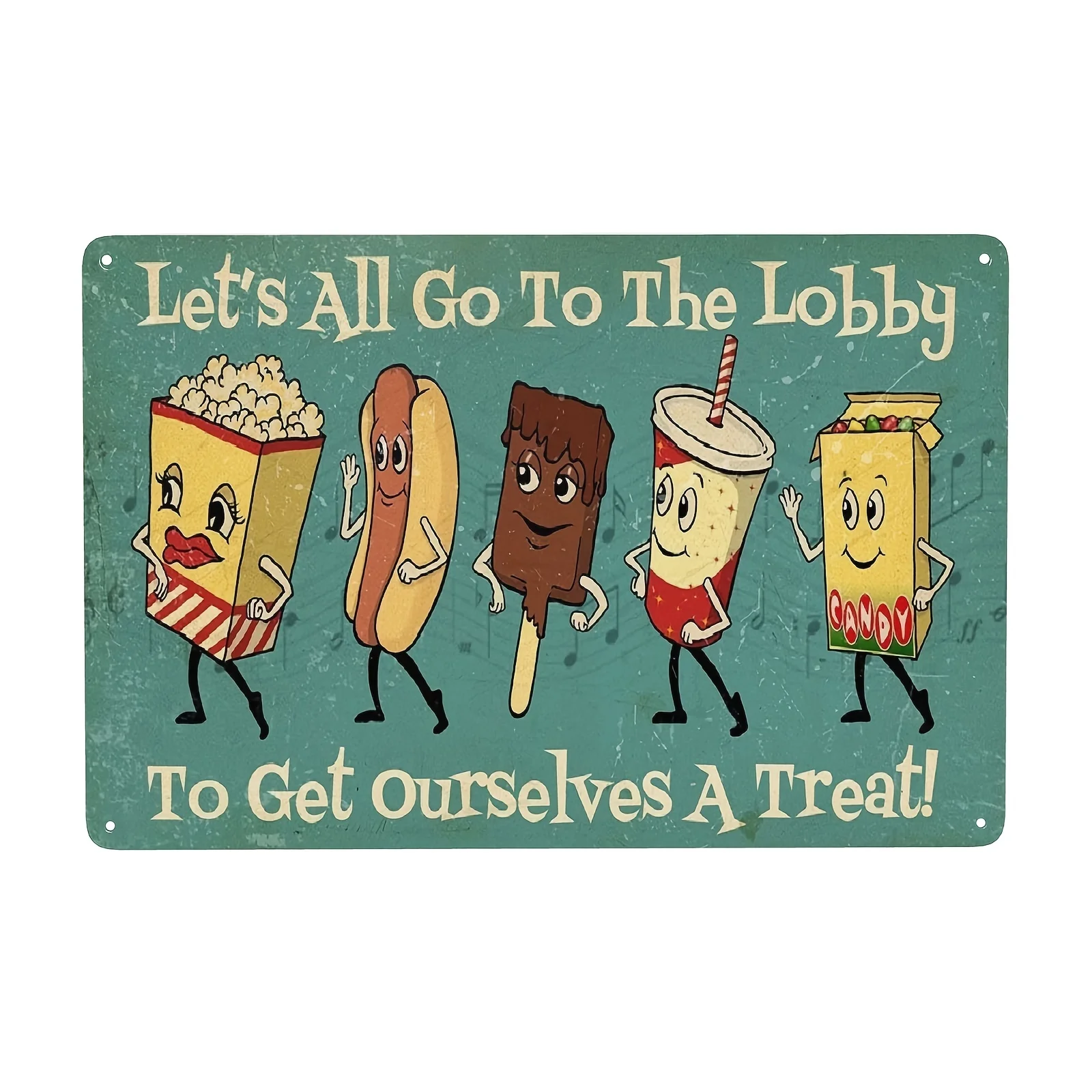 Metal Sign Decor Cute Movie Theatre Gaming Room Snacks Sign - Let's All Go To The Lobby Vintage Wall Decor 12*8Inches
Metal Sign Decor Cute Movie Theatre Gaming Room Snacks Sign - Let's All Go To The Lobby Vintage Wall Decor 12*8Inches