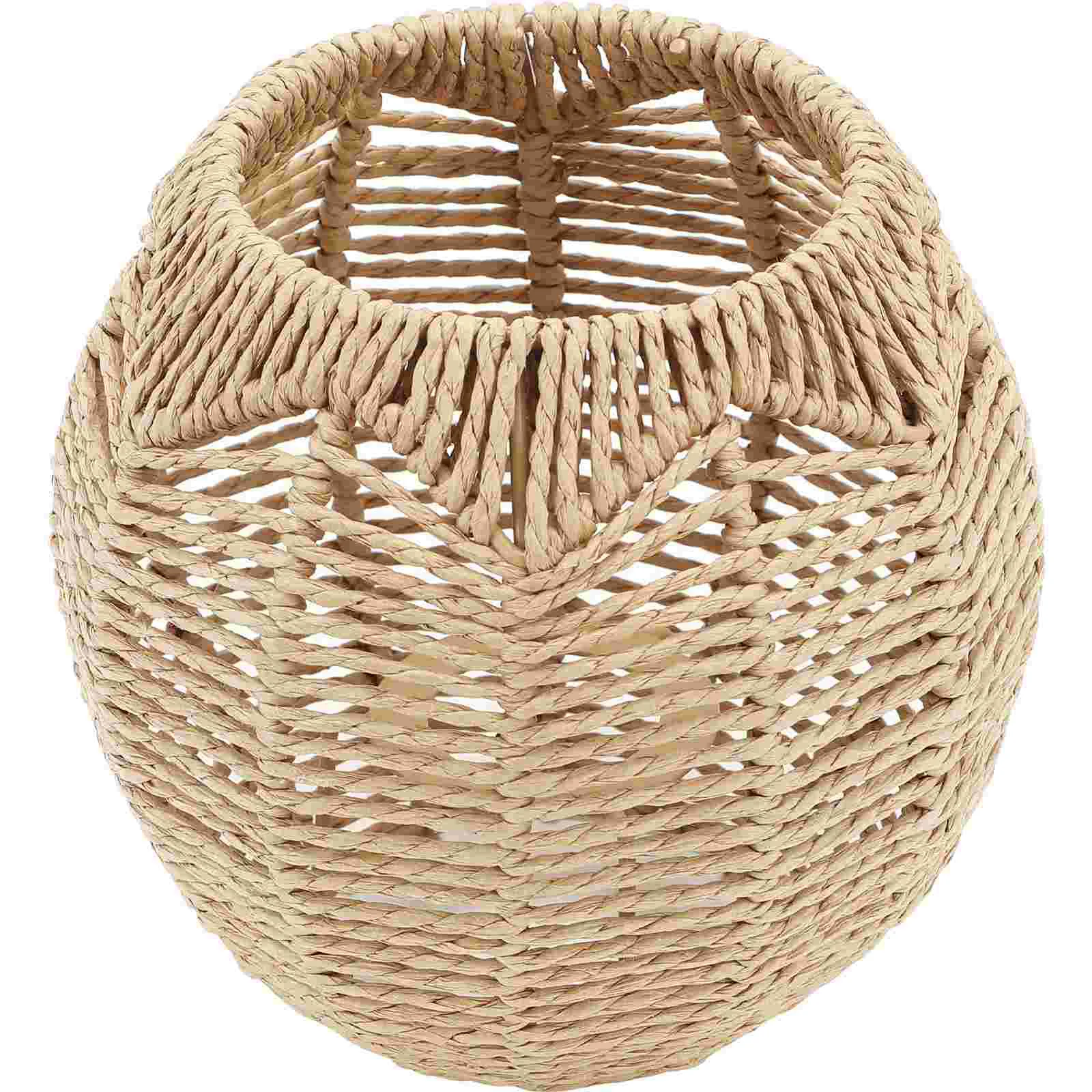 

Rattan Ceiling Pendant Light Cover Vintage Handwoven Chandelier Lamp Shade Bulb Guard Cage for Living Room Bedroom Restaurant