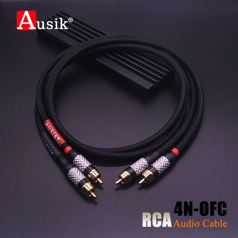 

High Quality 1Pair HIFI 4N OFC RCA Audio Cable For Power Amplifier DAC Preamp / AUSIK AS004