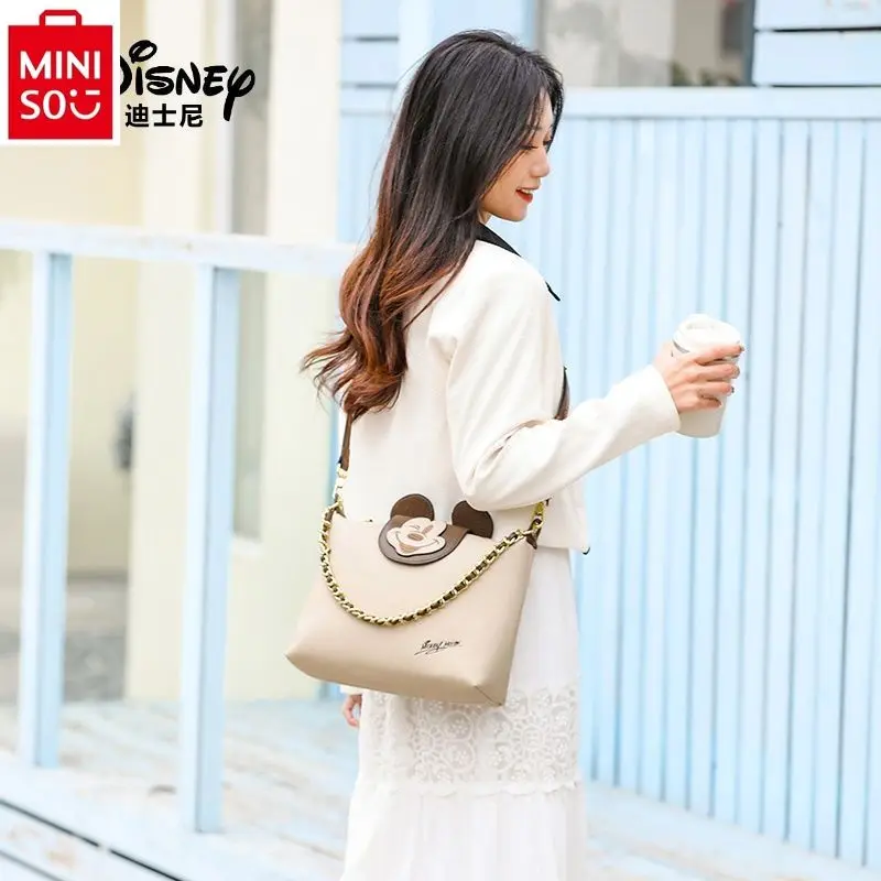 

MINISO Disney Cartoon Mickey Women's Storage Crossbody Bag Commuter Student Fashion Versatile Handheld Shoulder Bag