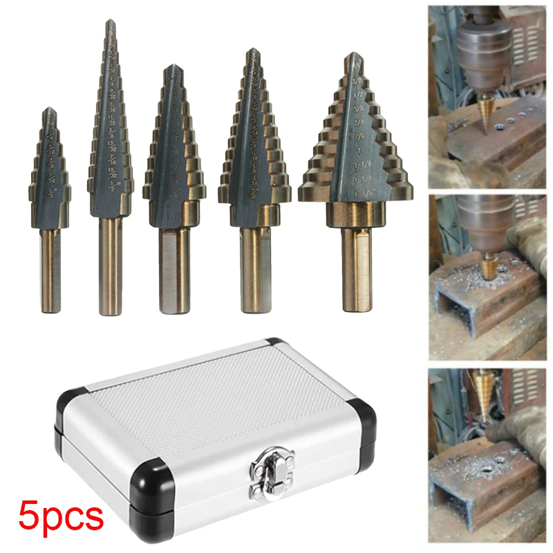 HSS 4241 Cobalt Multiple Hole 50 Sizes Step Drill Bit Set Tools Aluminum Case Metal Drilling Tool for Metal Wood Step Cone Drill
HSS 4241 Cobalt Multiple Hole 50 Sizes Step Drill Bit Set Tools Aluminum Case Metal Drilling Tool for Metal Wood Step Cone Drill