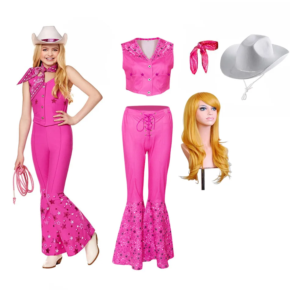 Toddler Doll Character Costume Barbi Role Play Vest and Trousers Clothing Set Pink Girls Sweet Margot Robbie New Movie Dress up
Toddler Doll Character Costume Barbi Role Play Vest and Trousers Clothing Set Pink Girls Sweet Margot Robbie New Movie Dress up