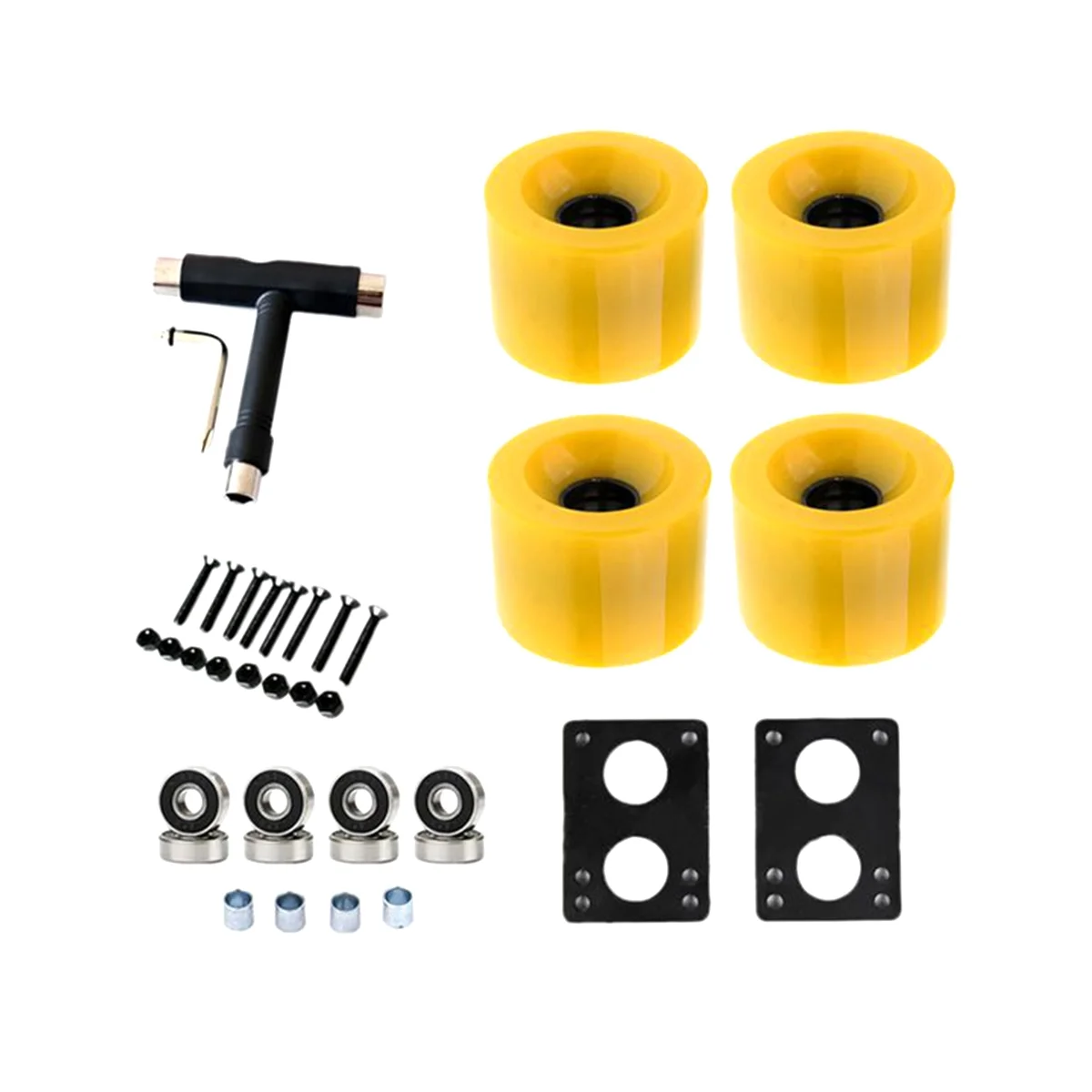80A Skateboard Wheels Replacement with Bearings Longboard PU Wheels Cruiser Wheels Street Upgrade Replacement, Yellow
80A Skateboard Wheels Replacement with Bearings Longboard PU Wheels Cruiser Wheels Street Upgrade Replacement, Yellow