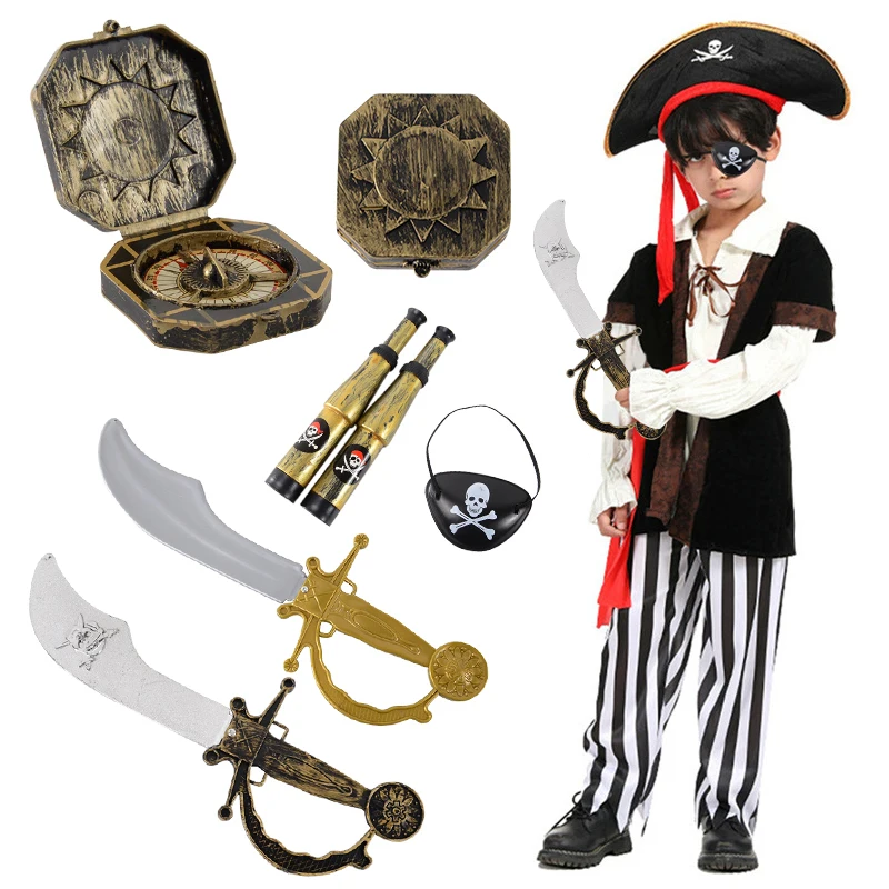 1/3Pcs Pirate Theme Party Cosplay Accessories Knife Eye Patch Compass Telescope For Halloween Kids Birthday Party Favors
1/3Pcs Pirate Theme Party Cosplay Accessories Knife Eye Patch Compass Telescope For Halloween Kids Birthday Party Favors
