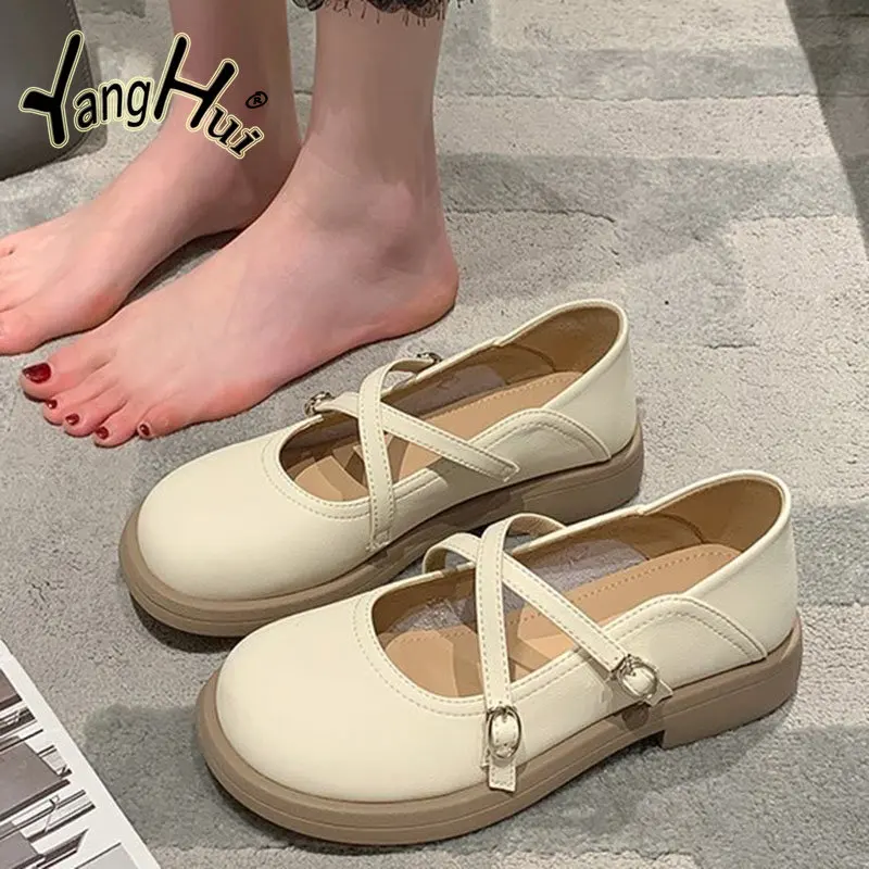 French Retro Mary Jane Thick Bottom Anti-slip Pu Shoes for Women 2023 New Fashion Casual Simple Comfortable Pumps Summer
French Retro Mary Jane Thick Bottom Anti-slip Pu Shoes for Women 2023 New Fashion Casual Simple Comfortable Pumps Summer