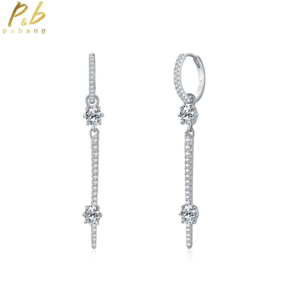 PuBang Fine Jewelry Solid 925 Sterling Silver Full High Carbon Diamond Luxury Drop Earrings for Women Wedding Gift Drop Shipping
PuBang Fine Jewelry Solid 925 Sterling Silver Full High Carbon Diamond Luxury Drop Earrings for Women Wedding Gift Drop Shipping
