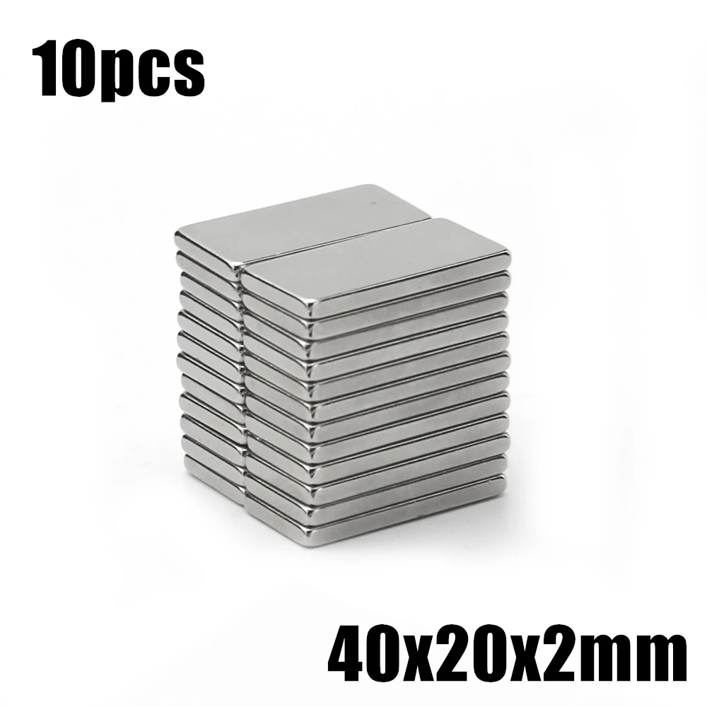 

10pcs 40x20x2mm Super Powerful Strong Rare Earth Block NdFeB Magnet Neodymium N35 Magnets 40*20*2mm