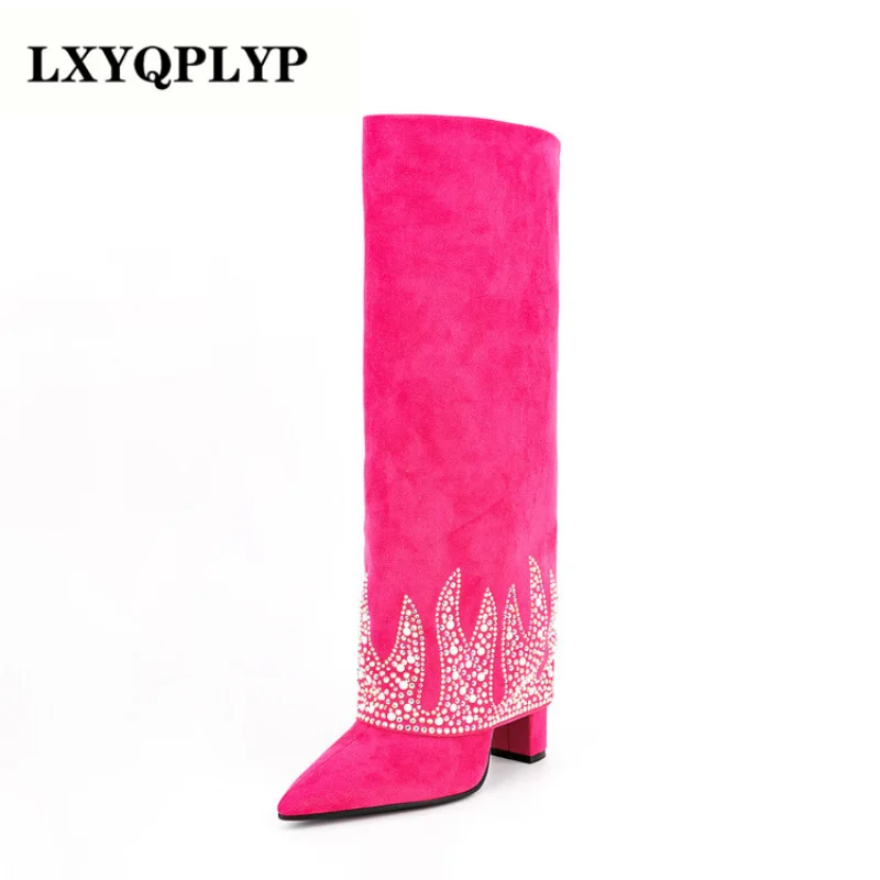 Women's Four Seasons New Elegant Fashion Flame Hot Drill Solid Color Knee Length Sleeve Boots European and American Show Shoes
Women's Four Seasons New Elegant Fashion Flame Hot Drill Solid Color Knee Length Sleeve Boots European and American Show Shoes