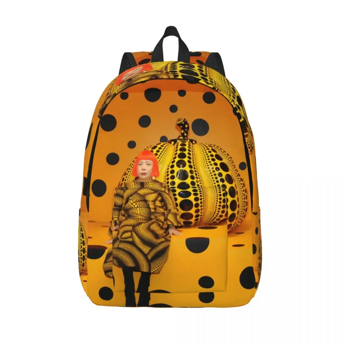 

3D Print Yayoi Kusama Pumpkin Canvas Backpack for Boys Girls Aesthetic Dots College School Travel Bags Men Women Bookbag