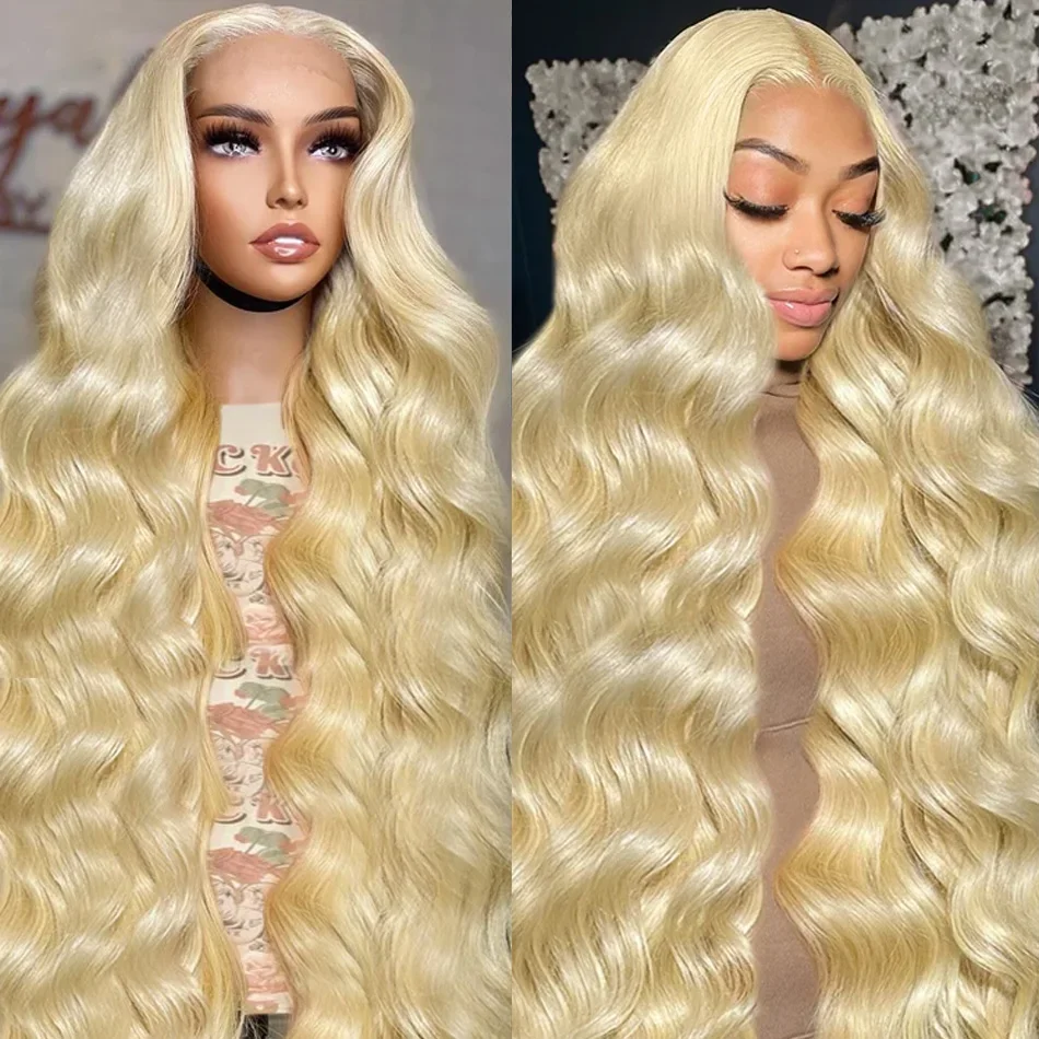 

613 Blonde 13x4 HD Lace Frontal Human Hair Wig Transparent Body Wave 13x6 HD Brazilian Remy Pre Plucked Lace Front Wig For Women