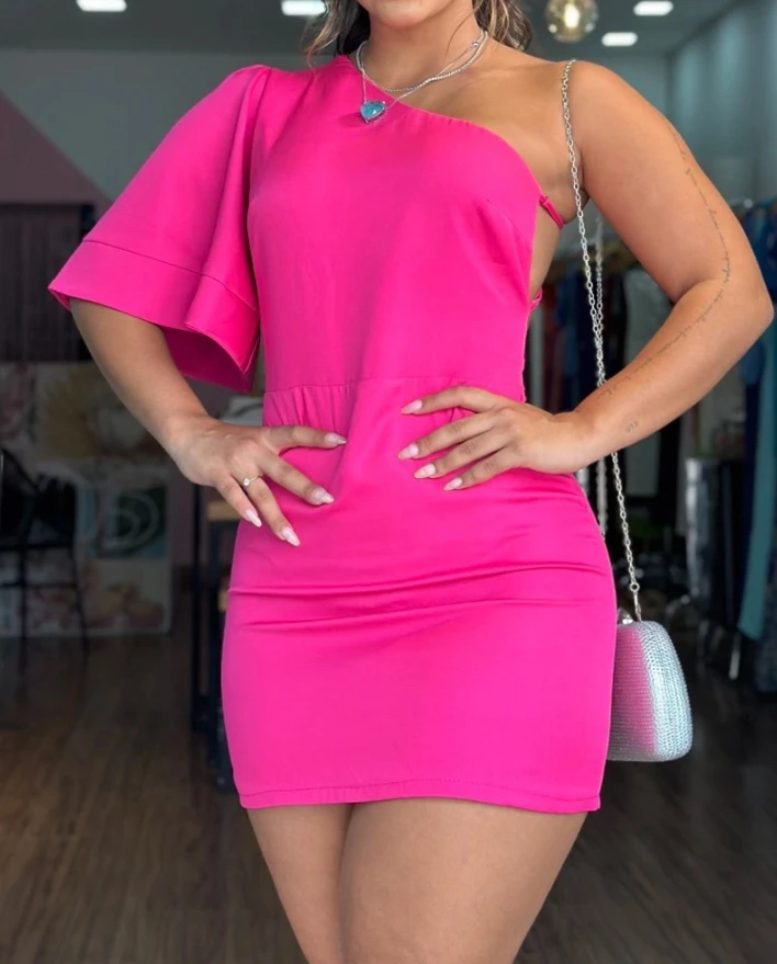 Sexy Backless Party Dresses for Women 2024 One Shoulder Mini Evening Dress Spring Summer New Fashion Slant Neck Elegant Dress
Sexy Backless Party Dresses for Women 2024 One Shoulder Mini Evening Dress Spring Summer New Fashion Slant Neck Elegant Dress