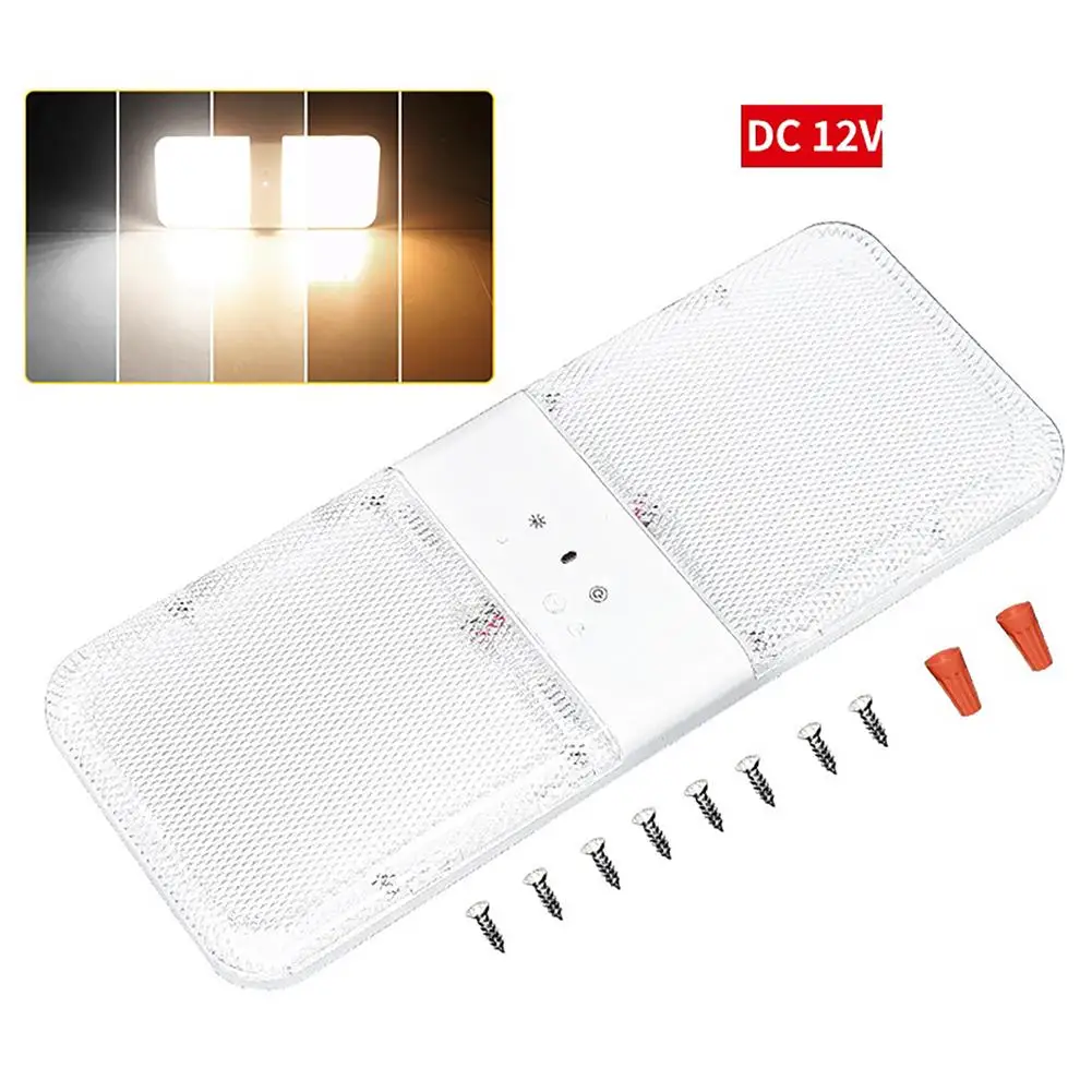 12-24V RV LED Ceiling Dome Light With /Switch 180LED 3-Level Brightness Touch Dimmable Interior Lighting For Car Trailer Camper
12-24V RV LED Ceiling Dome Light With /Switch 180LED 3-Level Brightness Touch Dimmable Interior Lighting For Car Trailer Camper
