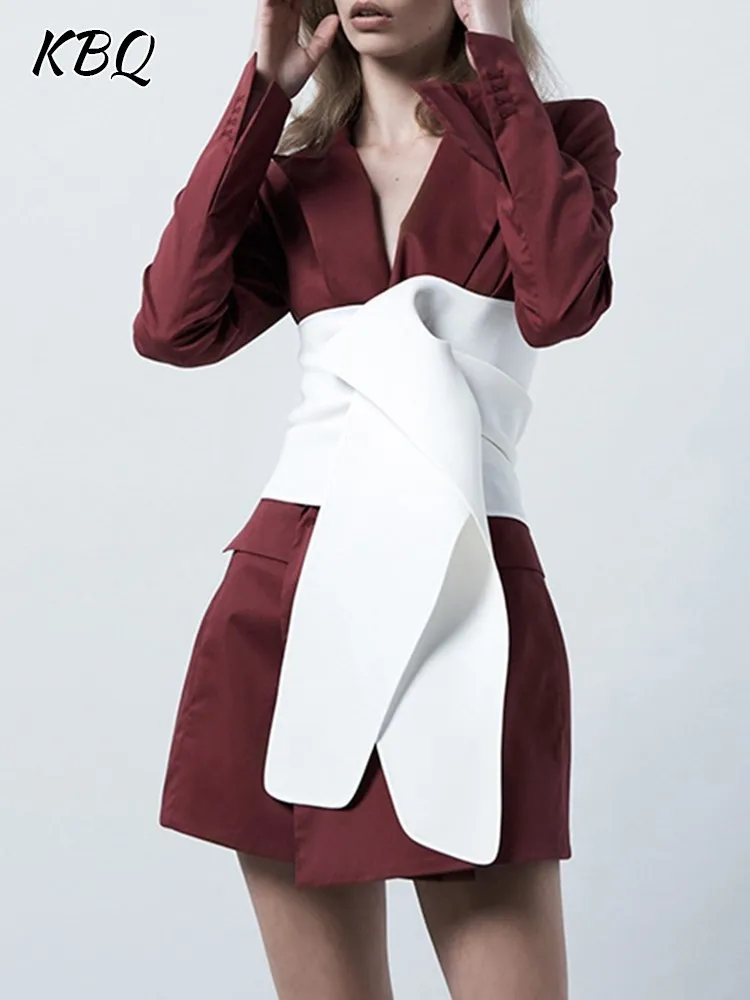 KBQ Detachable Belt Elegant Blazer For Women Notched Collar Long Sleeve Straight Hit Color Blazers Female Fashion Clothing New
KBQ Detachable Belt Elegant Blazer For Women Notched Collar Long Sleeve Straight Hit Color Blazers Female Fashion Clothing New