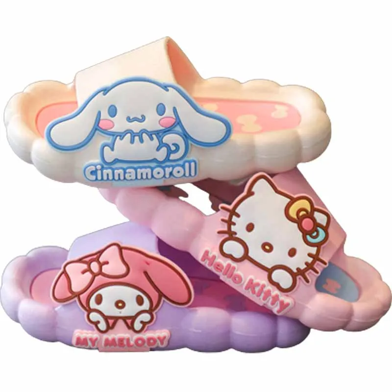 

Kawaii Sanrio My Melody Cinnamoroll Kuromi Hellokittys Anime Cute Cartoon Kids Slippers Summer Sandals Birthday Gift