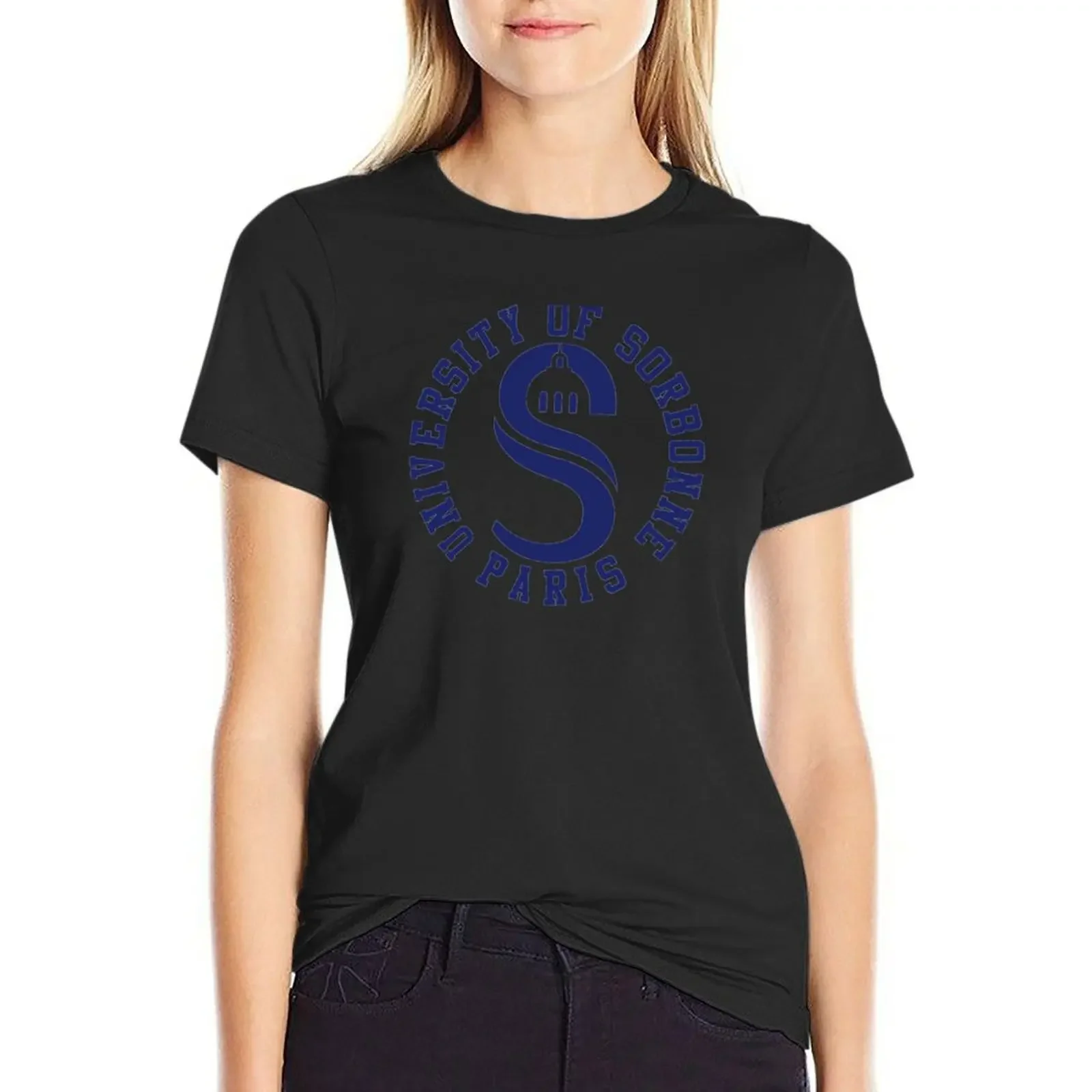 

University Paris La Sorbonne Logo T-shirt animal print shirt for girls summer top kawaii clothes cotton t shirts Women