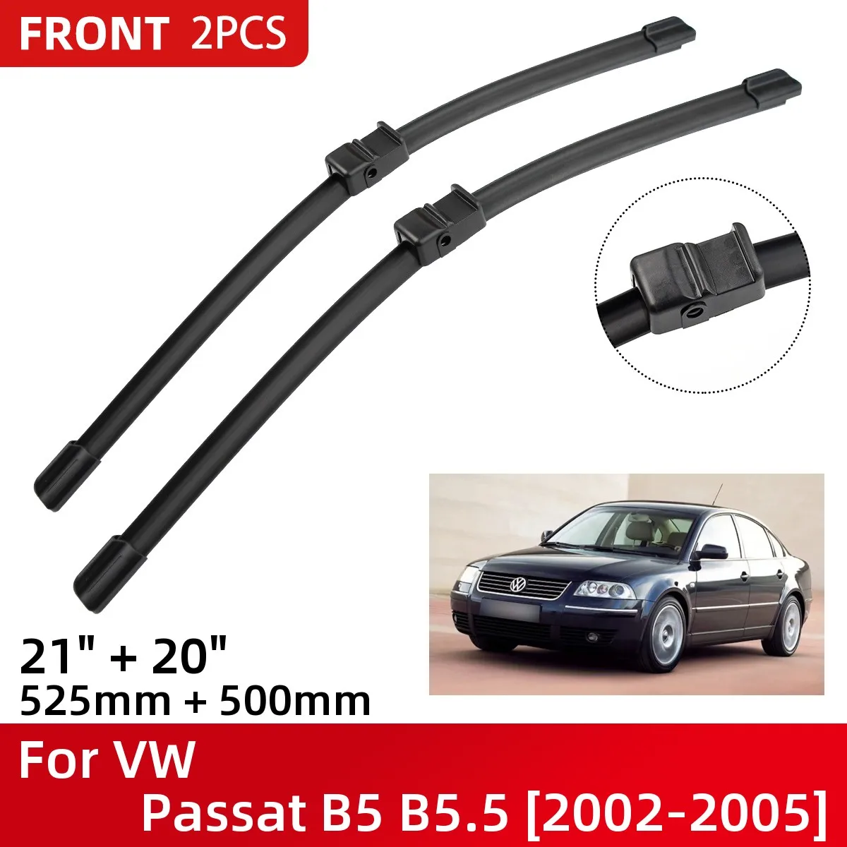 Front Wiper Blades For VW Passat B5 B5.5 2002-2005 Windshield Windscreen Window 21"+20" 2002 2003 2004 2005
Front Wiper Blades For VW Passat B5 B5.5 2002-2005 Windshield Windscreen Window 21"+20" 2002 2003 2004 2005