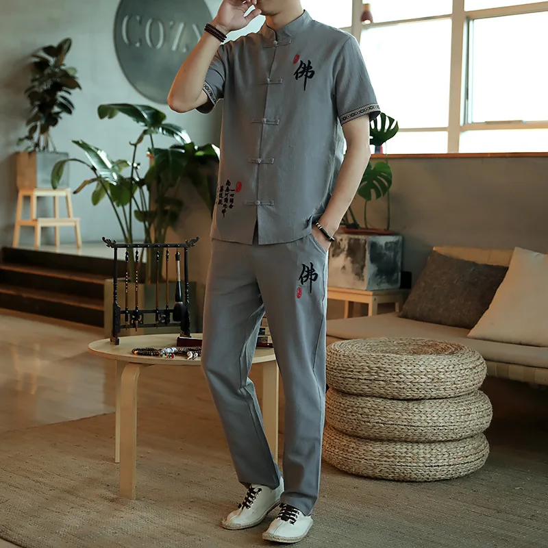 Yourqipao 2023 Men's Tang Suit Retro Text Embroidery Hanfu Shirt T-shirt Trousers Suit Kung Fu Wushu Tai Chi Uniform Two Pieces
Yourqipao 2023 Men's Tang Suit Retro Text Embroidery Hanfu Shirt T-shirt Trousers Suit Kung Fu Wushu Tai Chi Uniform Two Pieces