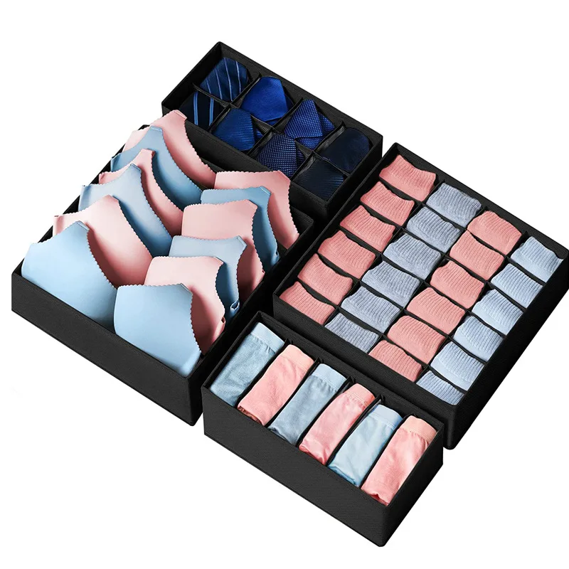 Folding Bra Underwear Organizer Storage Box Socks Storage Boxes Wardrobe Clothes Organizer Cabinet Drawer Separator Box 4pcs/set
Folding Bra Underwear Organizer Storage Box Socks Storage Boxes Wardrobe Clothes Organizer Cabinet Drawer Separator Box 4pcs/set